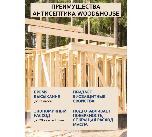 Заказать ГРУНТОВОЧНЫЙ АНТИСЕПТИК WOOD & HOUSE в Одинцово, Московская область